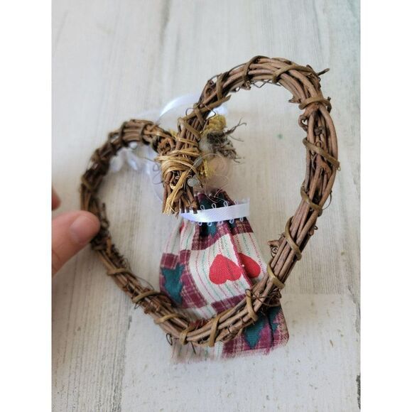 Mini heart wreath angel handmade ornament Xmas decor - Picture 4 of 5